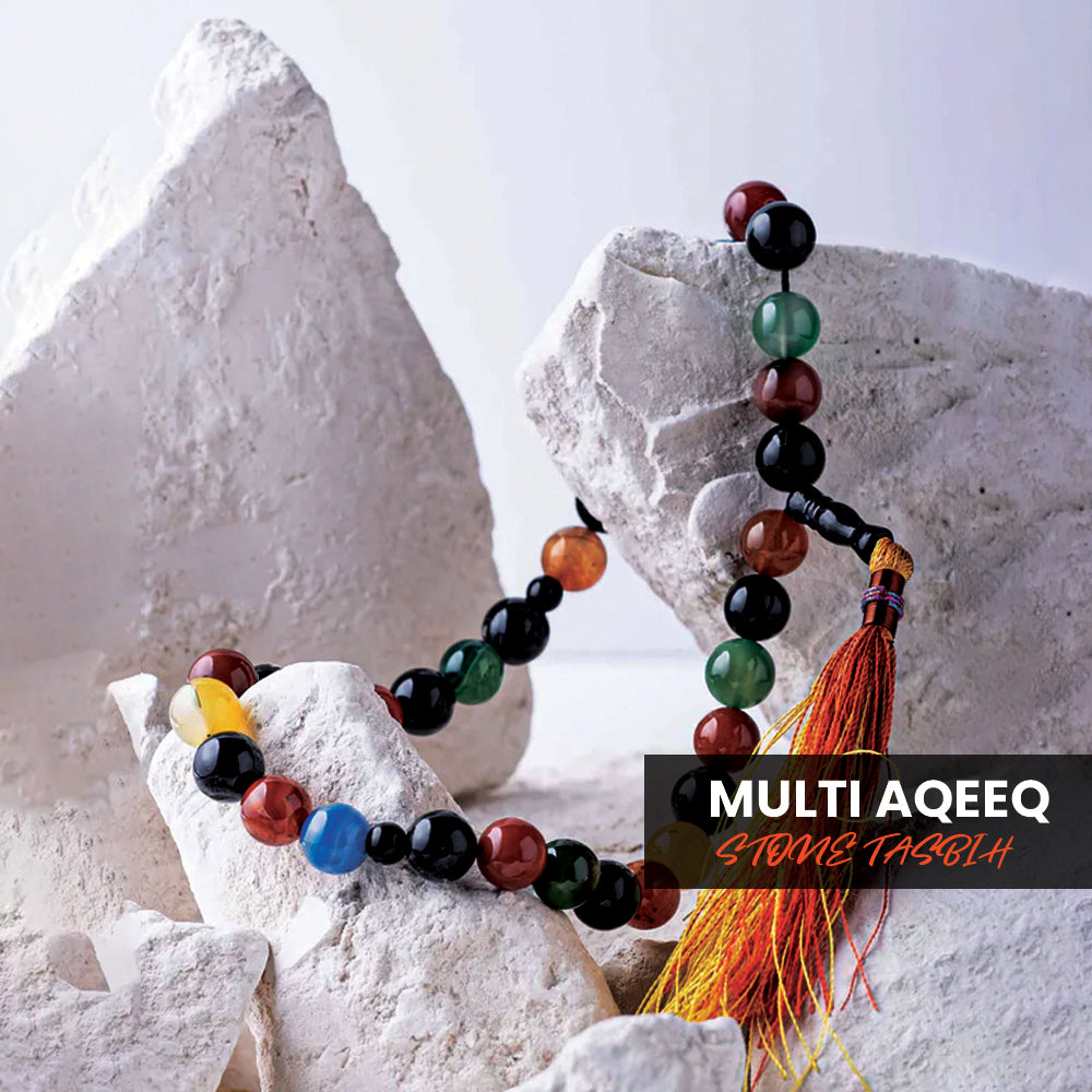 Multi Aqeeq Stone Tasbih (10mm)