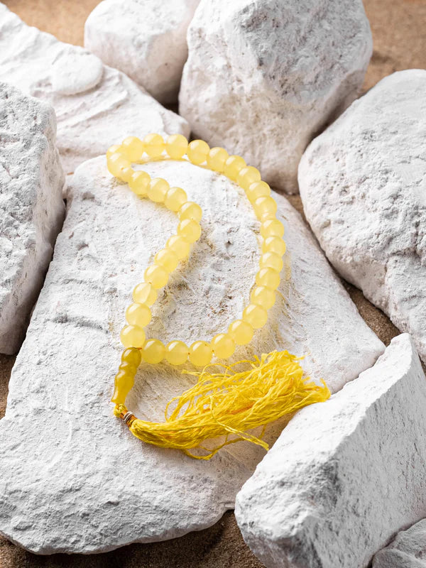 Yellow Aqeeq Stone Tasbih (10mm)