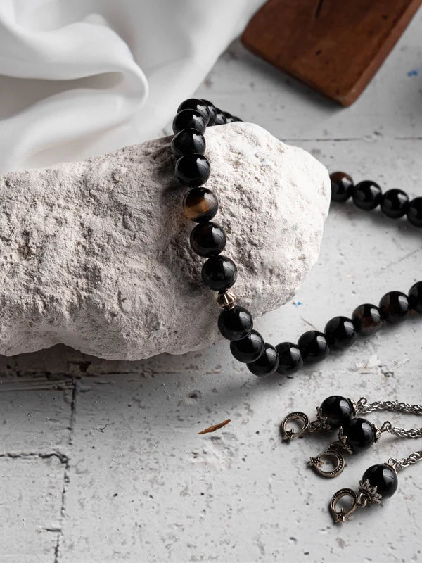 Black Aqeeq Stone Tasbih (10mm)