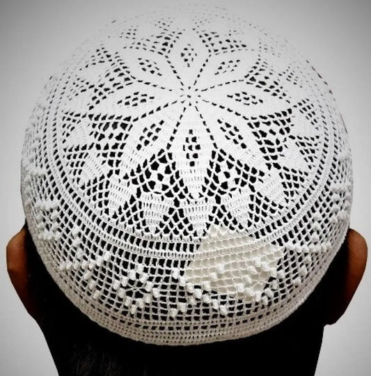 "Comfortable Handmade Cotton Namaz Topi Prayer Cap - Unique Design"