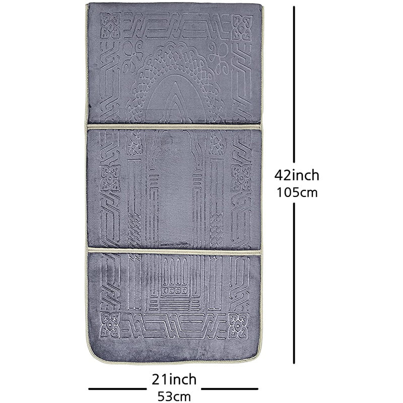 Luxurious Folding Baithak Janamaz with Back Rest - Velvet Prayer Rug