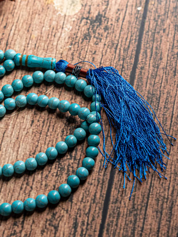 Blue Turquoise Feroza Stone Tasbih ( 8mm )