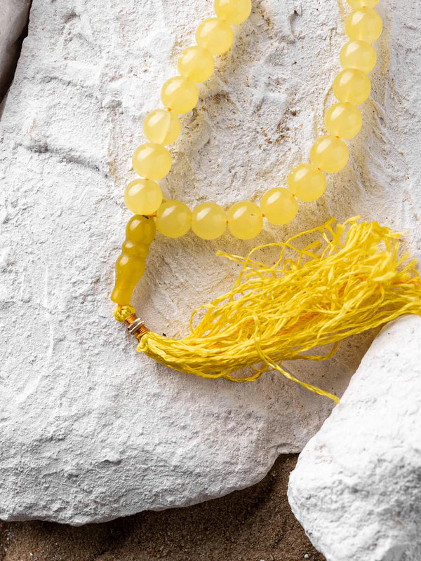 Yellow Aqeeq Stone Tasbih (10mm)