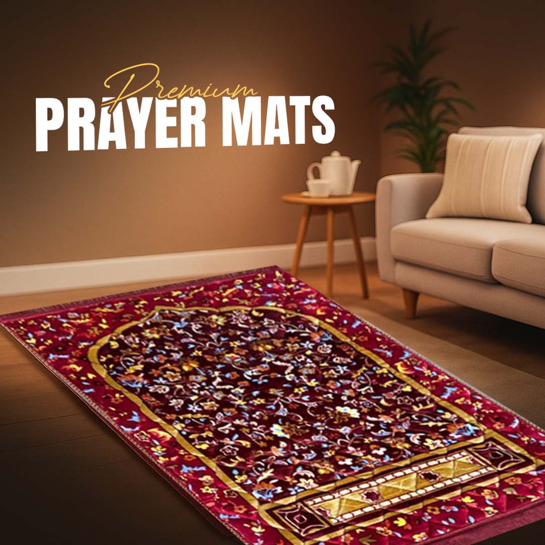 Multi Floral Print Velvet Luxury  Prayer Mat.