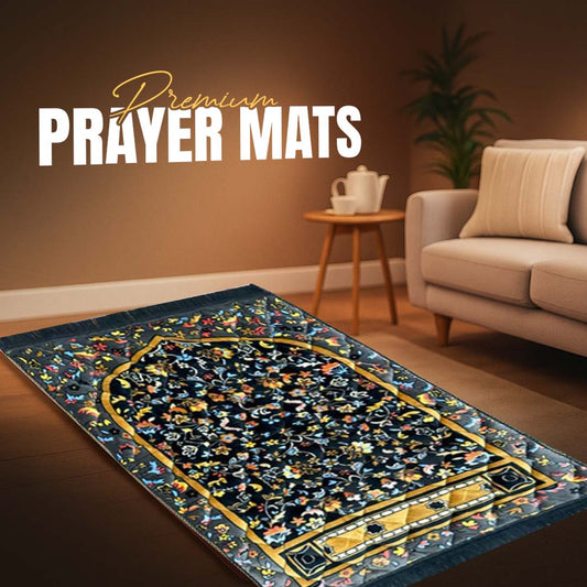 Multi Floral Print Velvet Luxury  Prayer Mat.