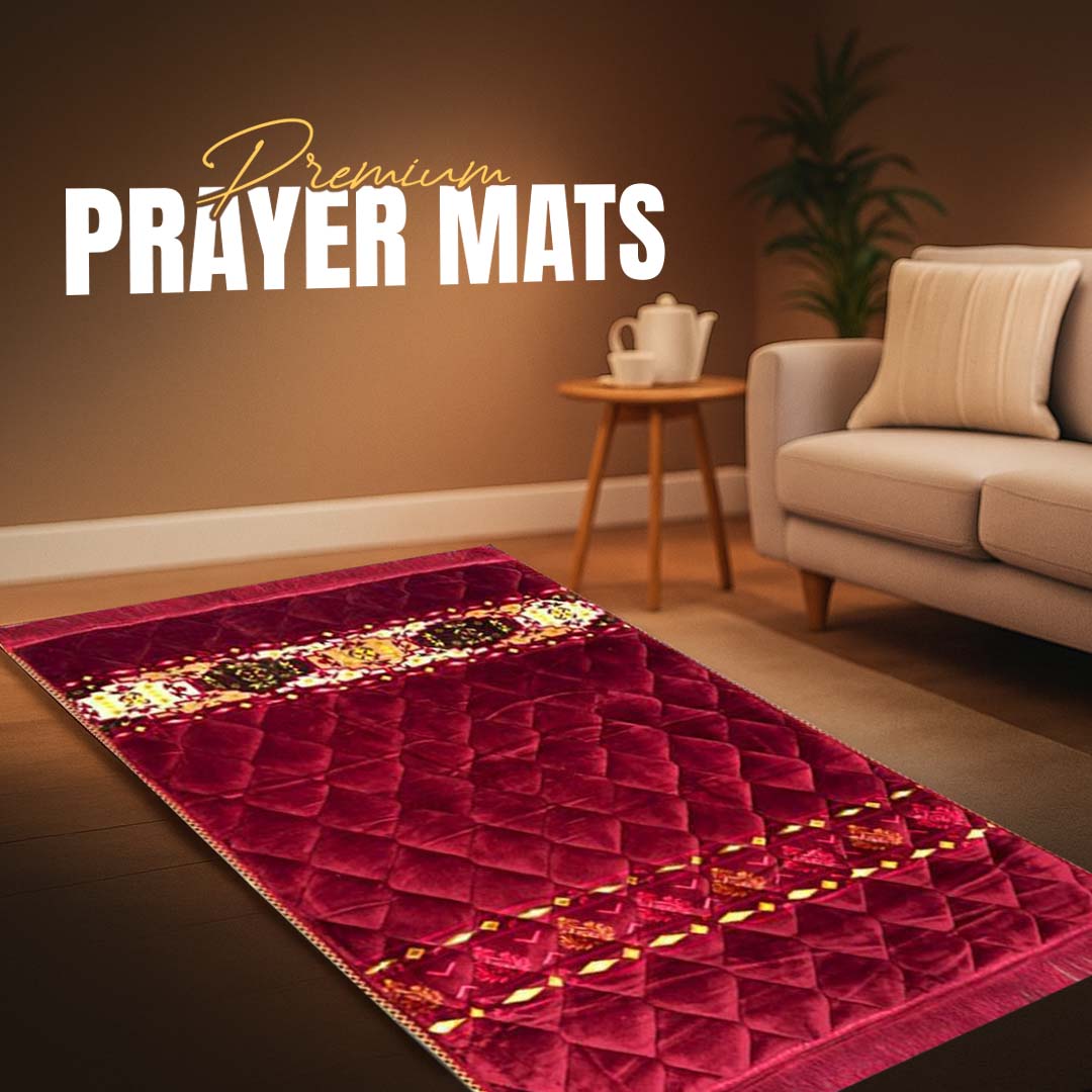 Velvet Print Luxury Quilted padded Prayer Mat
