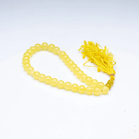 Yellow Aqeeq Stone Tasbih (10mm)