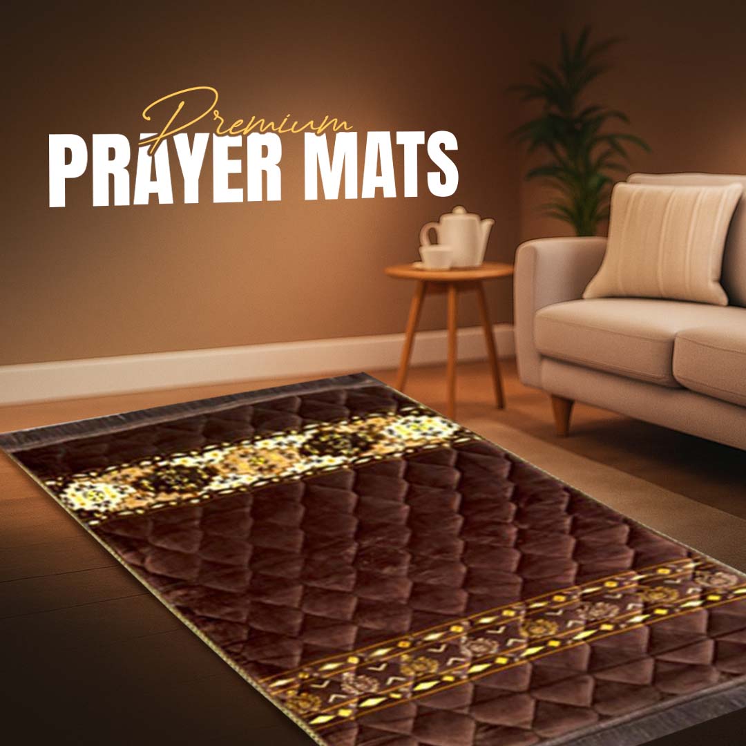 Velvet Print Luxury Quilted padded Prayer Mat