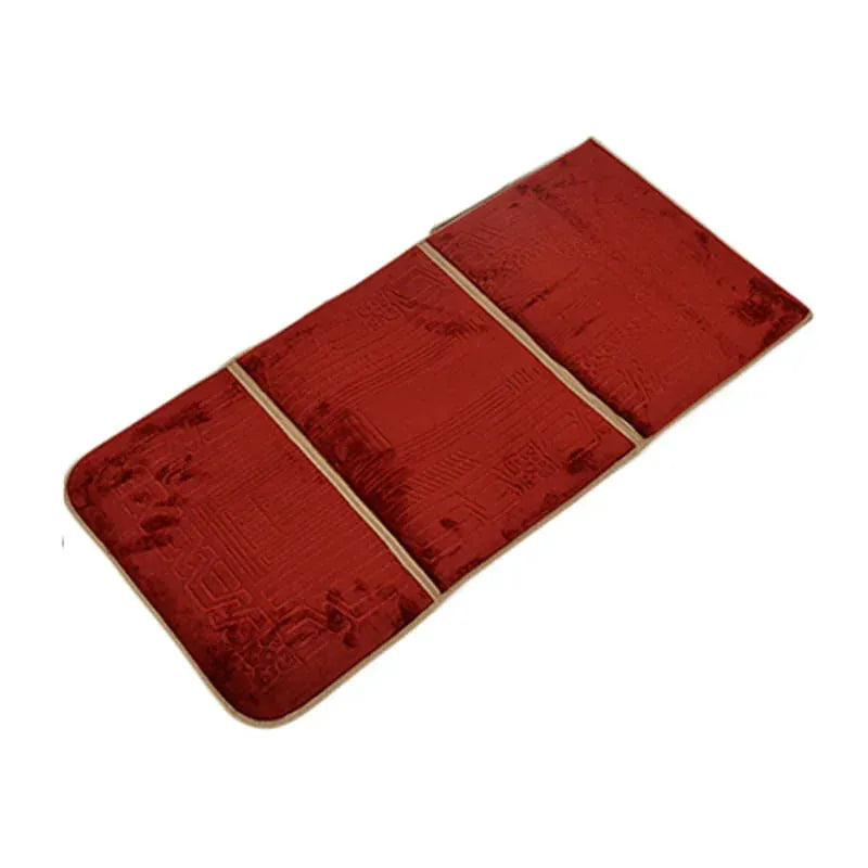 "Luxurious Folding Baithak Janamaz with Back Rest - Velvet Prayer Rug"