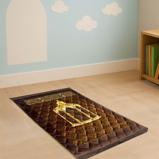 Kids Maqam e Ibrahim Print velvet  Foam Prayer Mat
