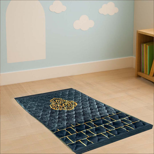 Kids Luxurious Mink Prayer Mat - Gold Series, Soft & Elegant Design