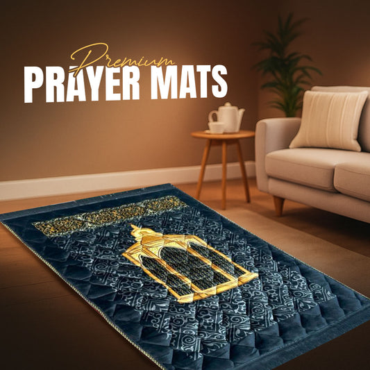 Maqam e Ibrahim Print velvet  Foam Prayer Mat
