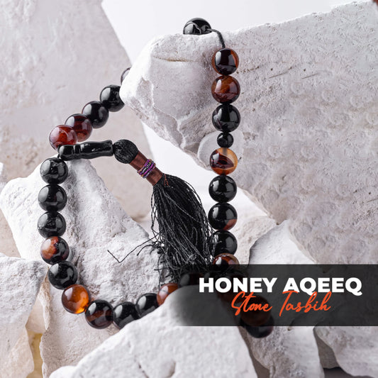 Honey Aqeeq Stone Tasbih (10mm)
