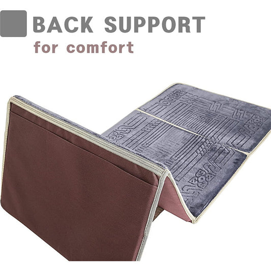 Luxurious Folding Baithak Janamaz with Back Rest - Velvet Prayer Rug