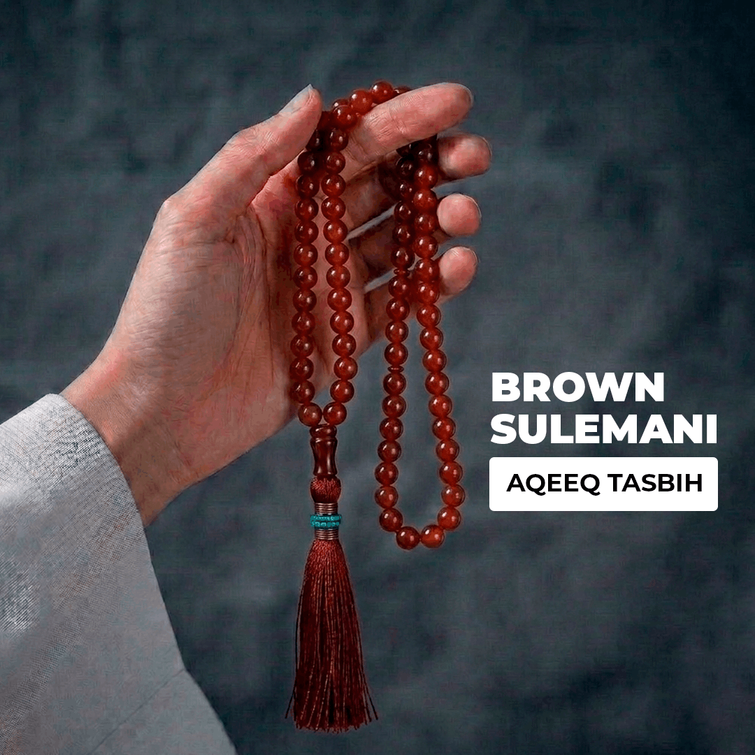 Brown Sulemani Aqeeq Stone Tasbih - THE RUHANI