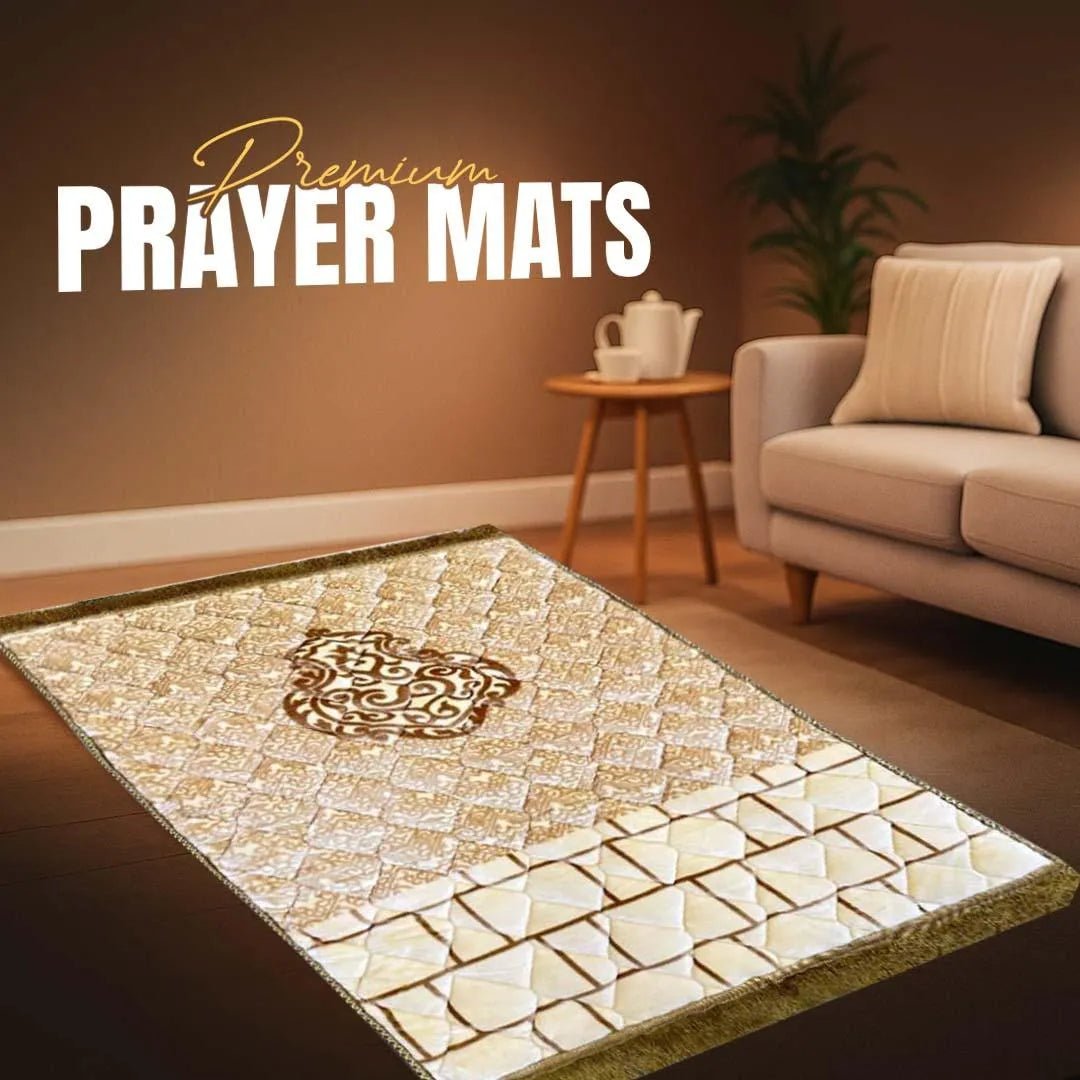 Luxurious Mink Prayer Mat - Gold Series, Soft & Elegant Design - THE RUHANI