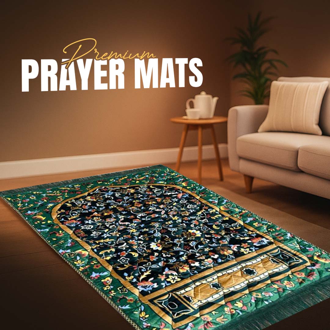 Multi Floral Print Velvet Luxury Prayer Mat. - THE RUHANI