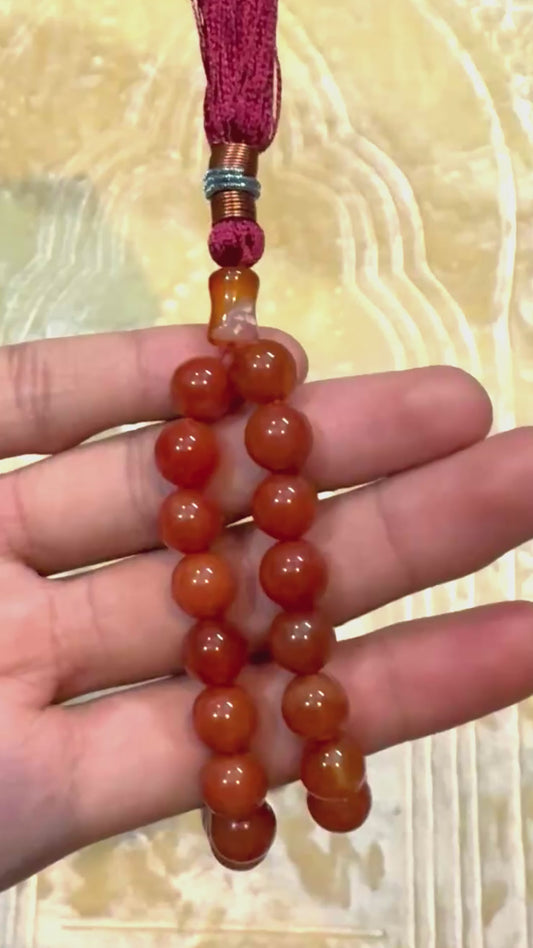 Brown Sulemani Aqeeq Stone Tasbih
