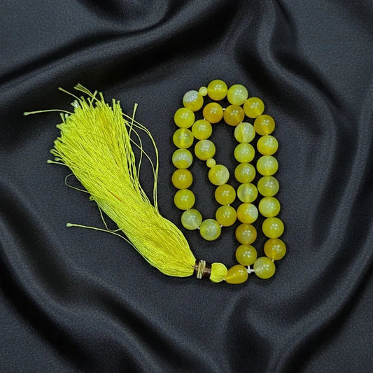 Yellow Aqeeq Stone Tasbih - THE RUHANI